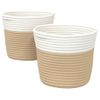 Cestas De Almacenaje 2 Uds Algodón Beige Y Blanco Ø24x18 Cm Vidaxl