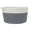 Cesta De Almacenaje Algodón Gris Y Blanco Ø40x25 Cm Vidaxl