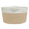 Cesta De Almacenaje Algodón Beige Y Blanco Ø40x25 Cm Vidaxl