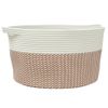 Cesta De Almacenaje Algodón Marrón Y Blanco Ø40x25 Cm Vidaxl