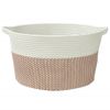 Cesta De Almacenaje Algodón Marrón Y Blanco Ø40x25 Cm Vidaxl