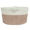 Cesta De Almacenaje Algodón Marrón Y Blanco Ø40x25 Cm Vidaxl