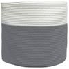 Cesta De Almacenaje Algodón Gris Y Blanco Ø40x35 Cm Vidaxl