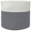 Cesta De Almacenaje Algodón Gris Y Blanco Ø40x35 Cm Vidaxl