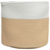 Cesta De Almacenaje Algodón Beige Y Blanco Ø40x35 Cm Vidaxl