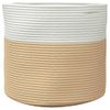 Cesta De Almacenaje Algodón Beige Y Blanco Ø40x35 Cm Vidaxl