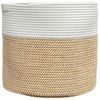 Cesta De Almacenaje Algodón Marrón Y Blanco Ø40x35 Cm Vidaxl