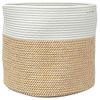 Cesta De Almacenaje Algodón Marrón Y Blanco Ø40x35 Cm Vidaxl