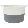 Cesta Para Ropa Sucia Algodón Gris Y Blanco Ø60x36 Cm Vidaxl