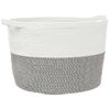 Cesta Para Ropa Sucia Algodón Gris Y Blanco Ø60x36 Cm Vidaxl