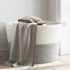 Cesta Para Ropa Sucia Algodón Gris Y Blanco Ø60x36 Cm Vidaxl