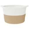 Cesta Para Ropa Sucia Algodón Beige Y Blanco Ø60x36 Cm Vidaxl