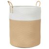 Cesta De Almacenaje Algodón Beige Y Blanco Ø38x46 Cm Vidaxl