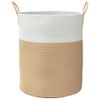 Cesta De Almacenaje Algodón Beige Y Blanco Ø38x46 Cm Vidaxl