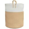 Cesta De Almacenaje Algodón Beige Y Blanco Ø38x46 Cm Vidaxl