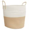 Cesta De Almacenaje Algodón Beige Y Blanco Ø43x38 Cm Vidaxl