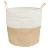 Cesta De Almacenaje Algodón Beige Y Blanco Ø43x38 Cm Vidaxl