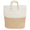 Cesta De Almacenaje Algodón Beige Y Blanco Ø43x38 Cm Vidaxl