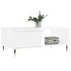 Mesa De Centro Madera Contrachapada Blanco Brillo 90x50x36,5 Cm Vidaxl