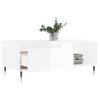 Mesa De Centro Madera Contrachapada Blanco Brillo 90x50x36,5 Cm Vidaxl