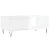 Mesa De Centro Madera Contrachapada Blanco Brillo 90x50x36,5 Cm Vidaxl