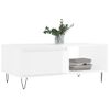 Mesa De Centro Madera Contrachapada Blanco Brillo 90x50x36,5 Cm Vidaxl