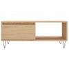 Mesa De Centro Madera Contrachapada Roble Sonoma 90x50x36,5 Cm Vidaxl