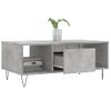 Mesa De Centro Madera Contrachapada Gris Hormigón 90x50x36,5 Cm Vidaxl