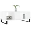 Mesa De Centro Madera Contrachapada Blanco Brillo 90x50x36,5 Cm Vidaxl