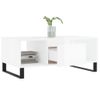 Mesa De Centro Madera Contrachapada Blanco Brillo 90x50x36,5 Cm Vidaxl