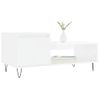 Mesa De Centro Madera Contrachapada Blanco Brillo 100x50x45 Cm Vidaxl