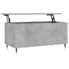 Mesa De Centro Madera Contrachapada Gris Hormigón 90x44,5x45 Cm Vidaxl