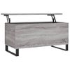 Mesa De Centro Madera Contrachapada Gris Sonoma 90x44,5x45 Cm Vidaxl