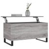 Mesa De Centro Madera Contrachapada Gris Sonoma 90x44,5x45 Cm Vidaxl