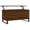 Mesa De Centro Madera Contrachapada Roble Marrón 90x44,5x45 Cm Vidaxl