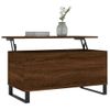 Mesa De Centro Madera Contrachapada Roble Marrón 90x44,5x45 Cm Vidaxl