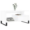 Mesa De Centro Madera Contrachapada Blanca 90x49x45 Cm Vidaxl