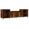 Mueble Para Tv Madera Contrachapada Roble Ahumado 160x35x55 Cm Vidaxl