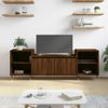 Mueble Para Tv Madera Contrachapada Marrón Roble 160x35x55 Cm Vidaxl