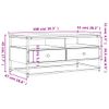 Mesa De Centro Madera De Ingeniería Roble Ahumado 100x51x45 Cm Vidaxl