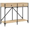 Mesa Consola Madera De Ingeniería Roble Sonoma 100x39x78,5 Cm Vidaxl