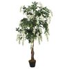 Árbol De Wisteria Artificial 840 Hojas Verde Y Blanco 150 Cm Vidaxl