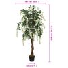 Árbol De Wisteria Artificial 840 Hojas Verde Y Blanco 150 Cm Vidaxl