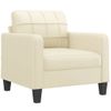 Sillón Cuero Sintético Crema 60 Cm Vidaxl