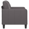 Sillón Cuero Sintético Gris 60 Cm Vidaxl