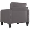 Sillón Cuero Sintético Gris 60 Cm Vidaxl