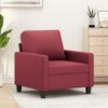 Sillón Cuero Sintético Rojo Tinto 60 Cm Vidaxl