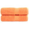 Toallas De Mano 2 Uds 100% Algodón Naranja 50x100 Cm 600 Gsm Vidaxl