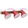 Lámpara De Pared Rojo Desgastado 25 W E27 65x25 Cm Vidaxl
