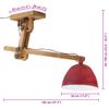 Lámpara De Techo Rojo Desgastado 25 W E27 105x30x65-108 Cm Vidaxl